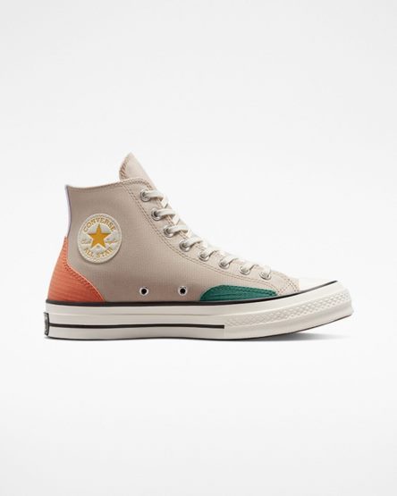 Tenisky Vysoke Converse Chuck 70 Color Block Panske Béžové Zelene Oranžové | SK WRKHZ2